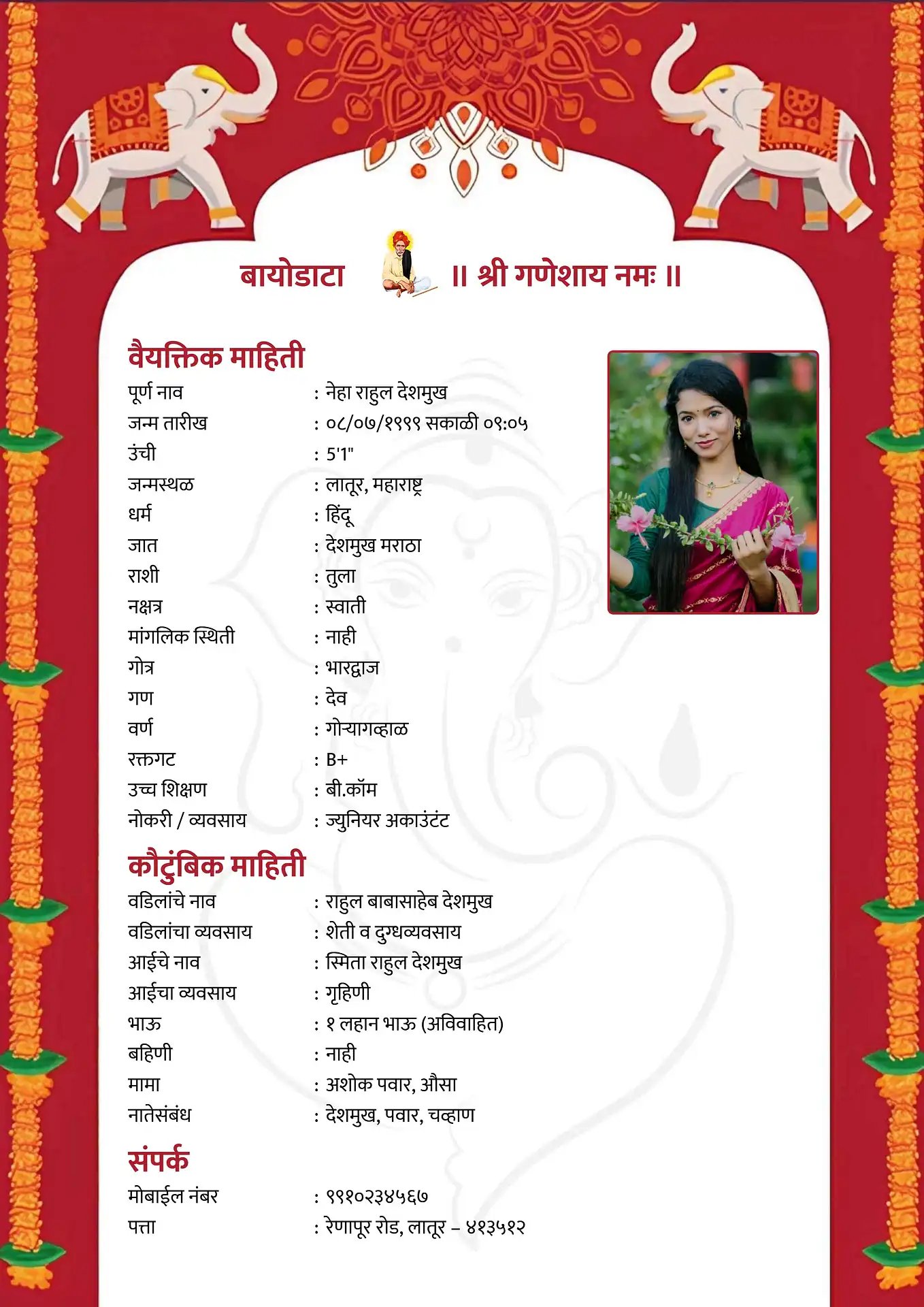 Template 2 biodata template